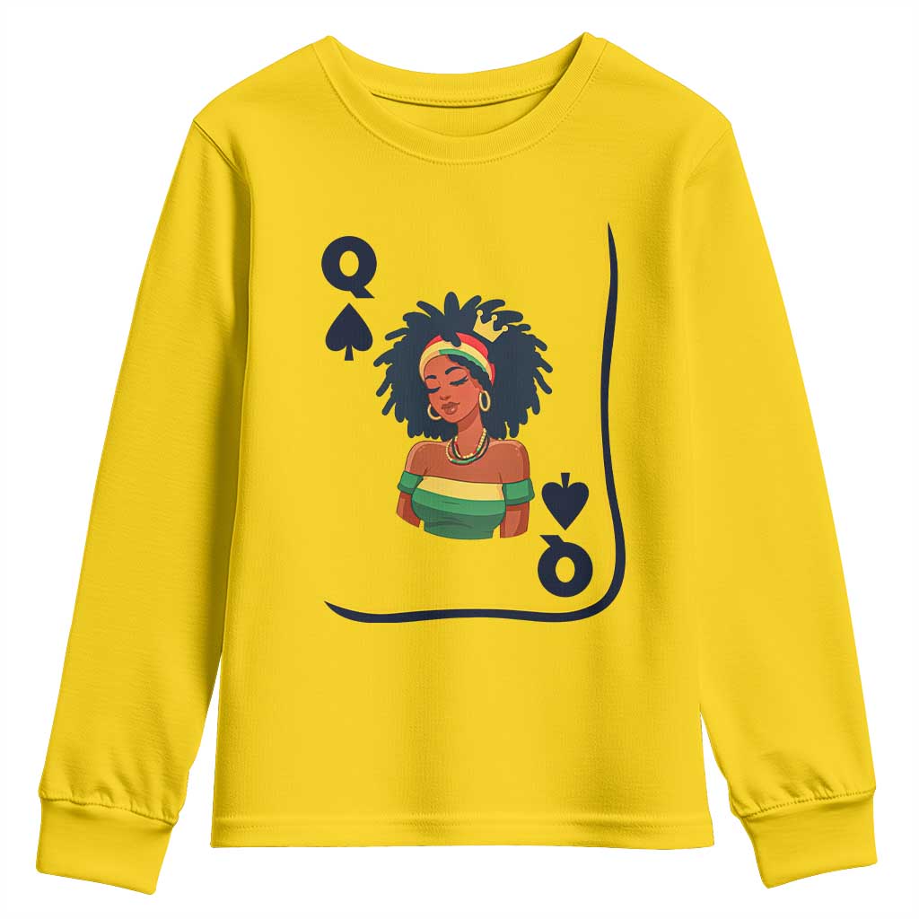 Queen Of Spades Black Girl Youth Sweatshirt African American Women Pride - African Pride