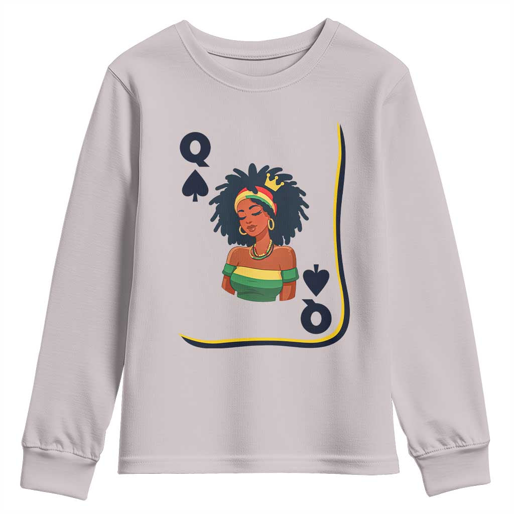 Queen Of Spades Black Girl Youth Sweatshirt African American Women Pride - African Pride