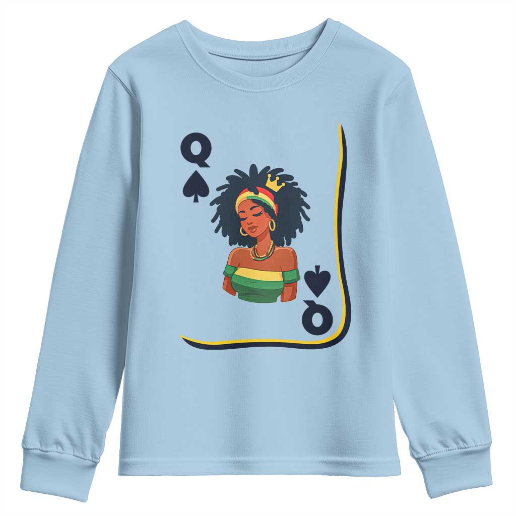 Queen Of Spades Black Girl Youth Sweatshirt African American Women Pride - African Pride