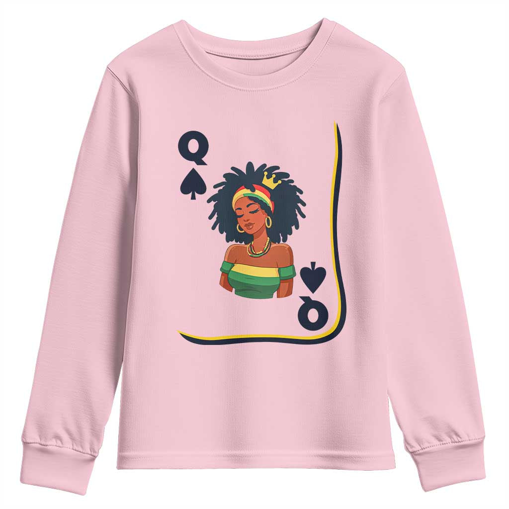 Queen Of Spades Black Girl Youth Sweatshirt African American Women Pride - African Pride