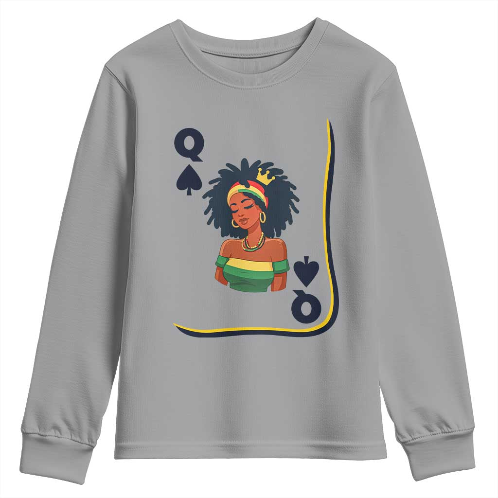 Queen Of Spades Black Girl Youth Sweatshirt African American Women Pride - African Pride