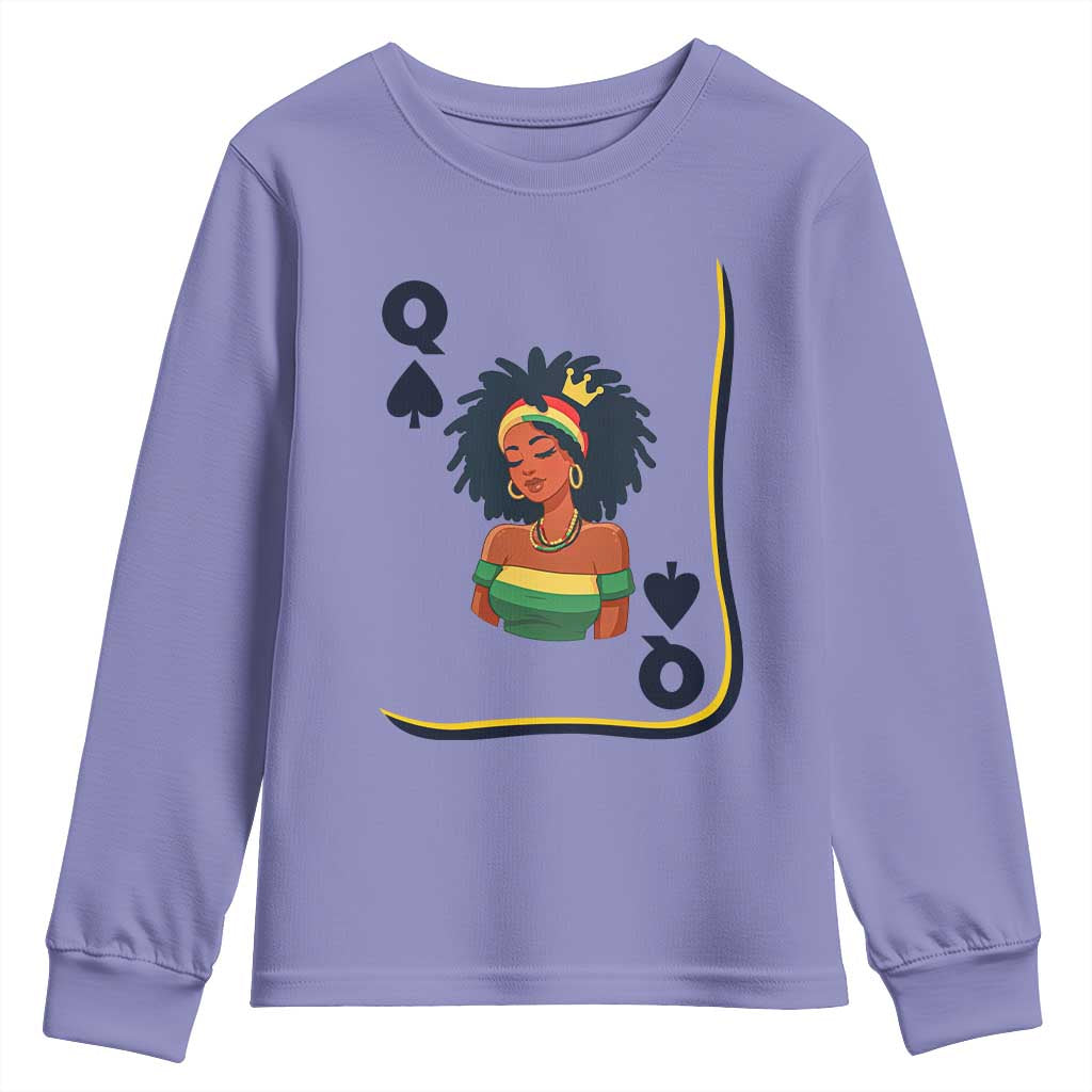 Queen Of Spades Black Girl Youth Sweatshirt African American Women Pride - African Pride