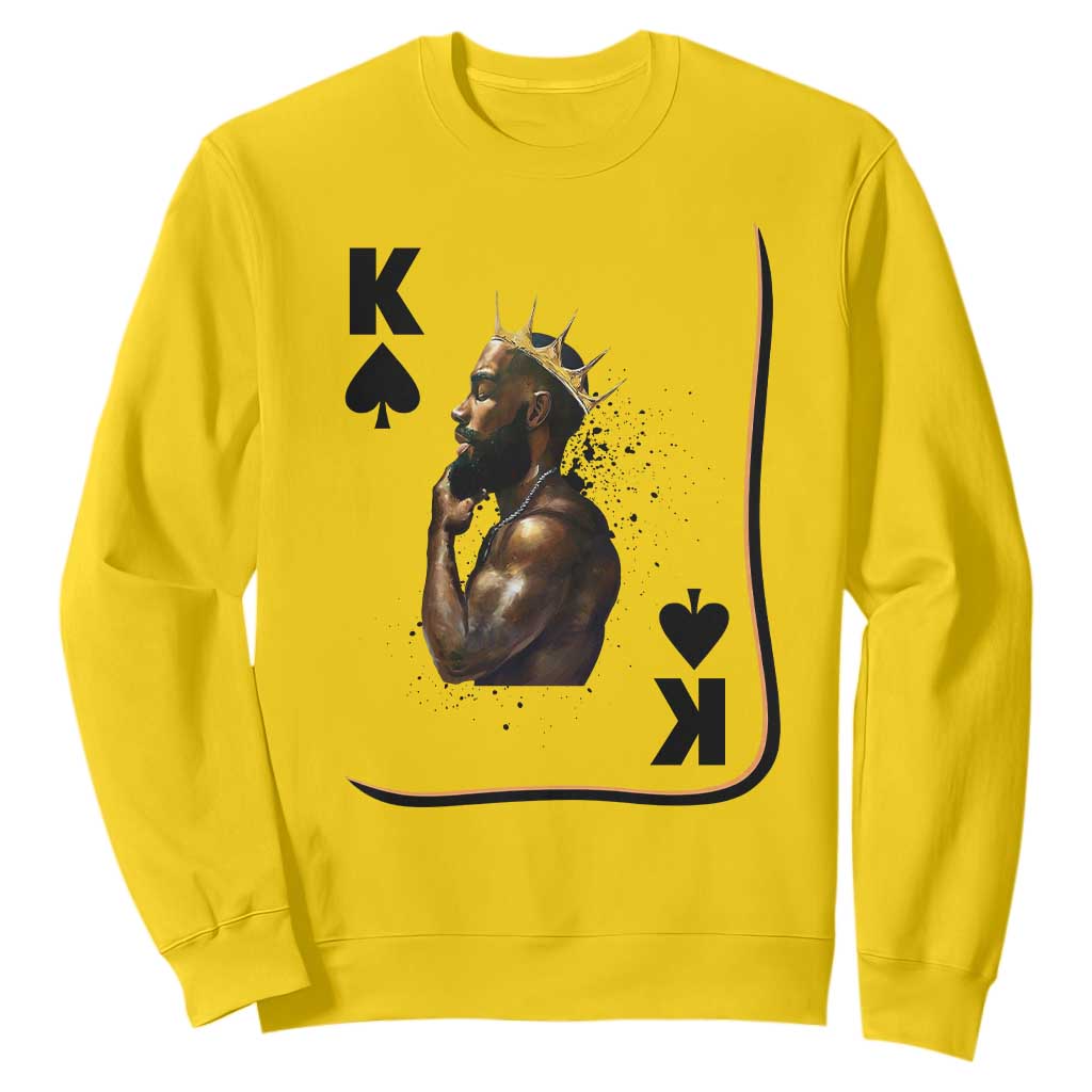 King Of Spades Black Man Sweatshirt African American Men Pride - African Pride