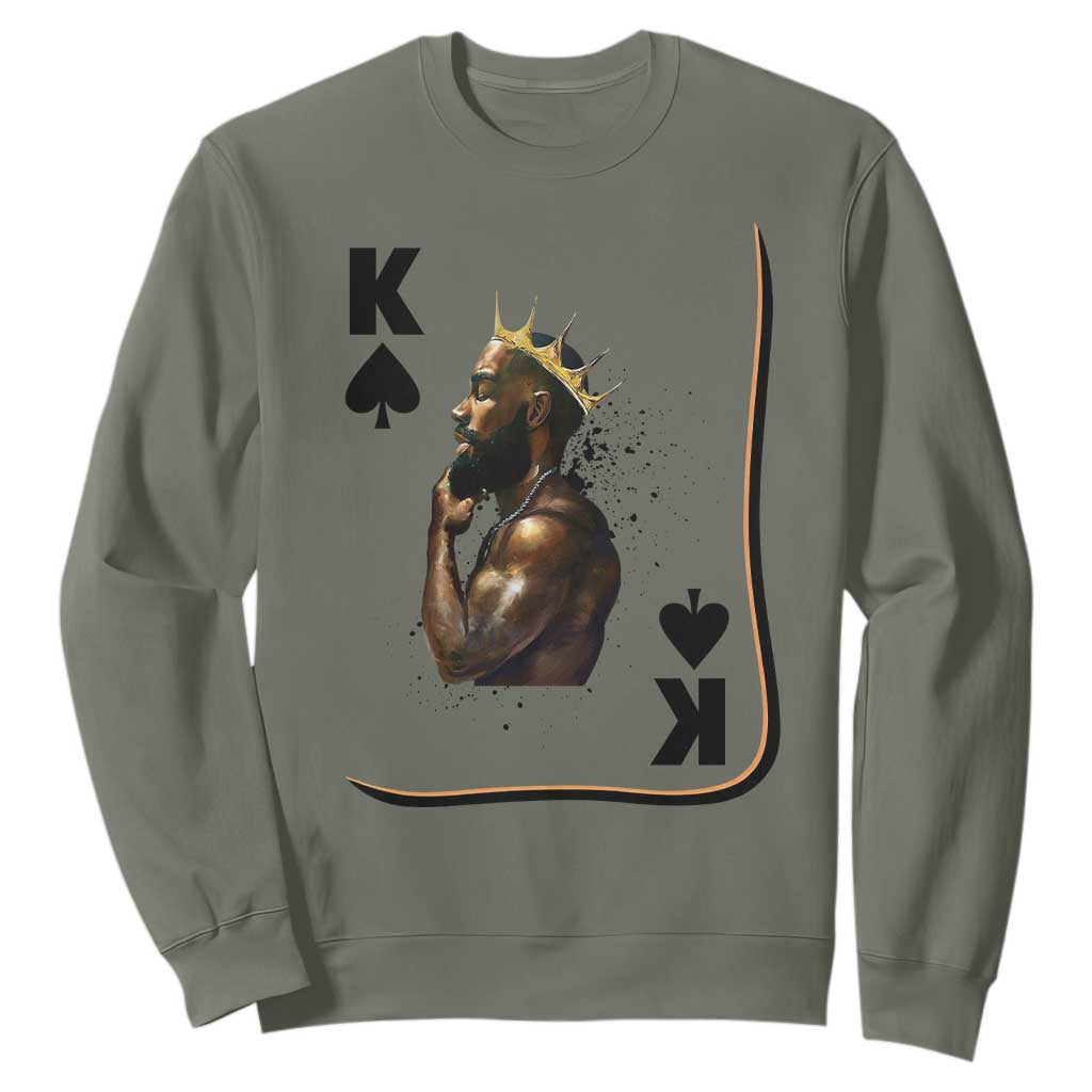 King Of Spades Black Man Sweatshirt African American Men Pride - African Pride