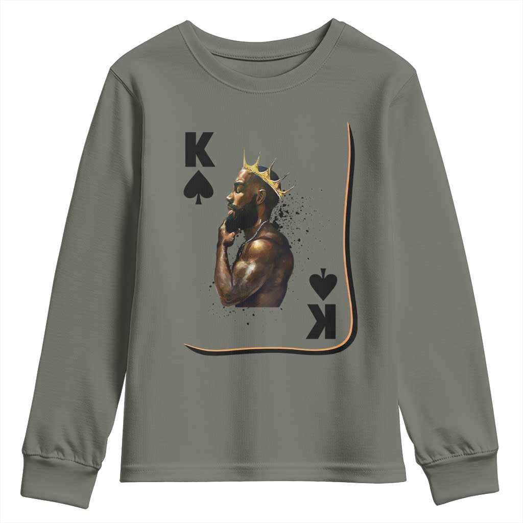 King Of Spades Black Man Youth Sweatshirt African American Men Pride - African Pride
