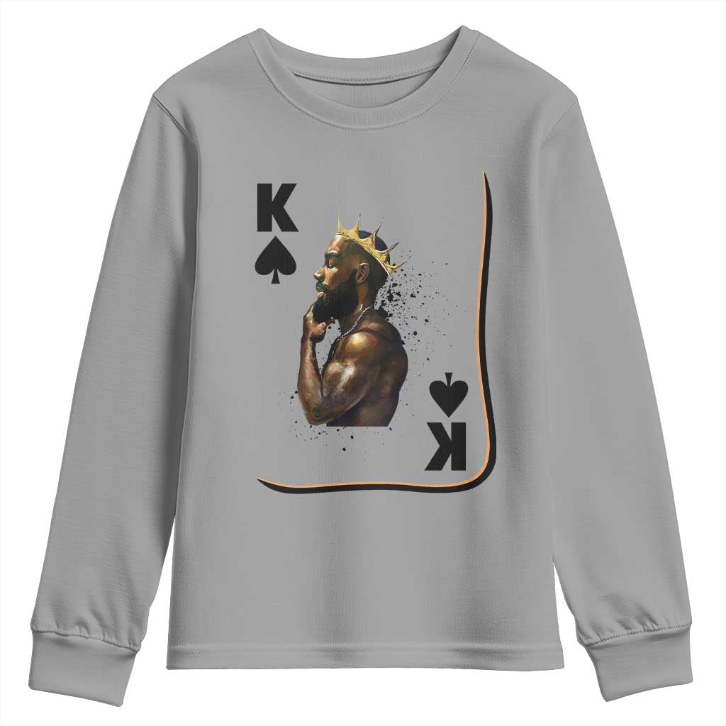 King Of Spades Black Man Youth Sweatshirt African American Men Pride - African Pride