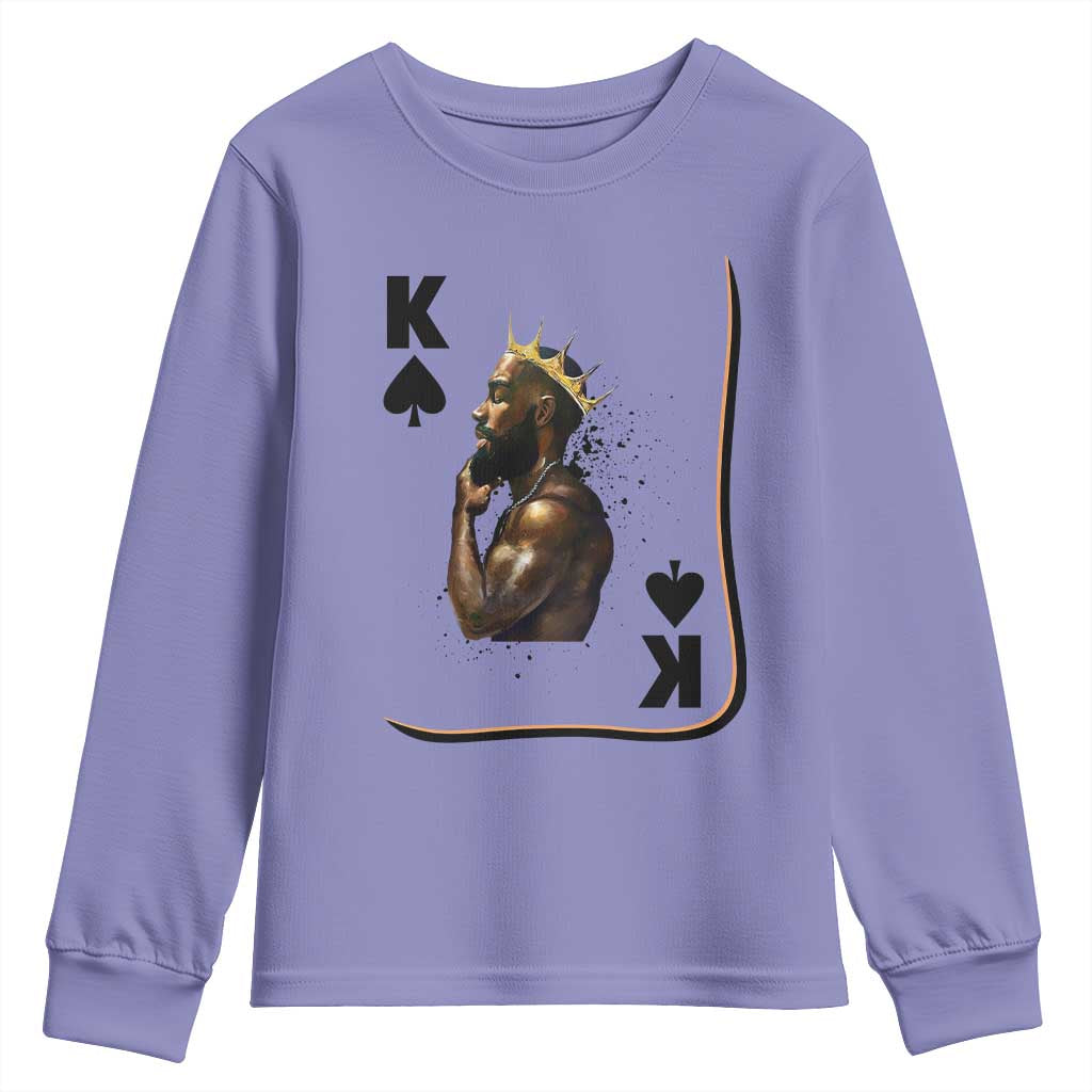 King Of Spades Black Man Youth Sweatshirt African American Men Pride - African Pride