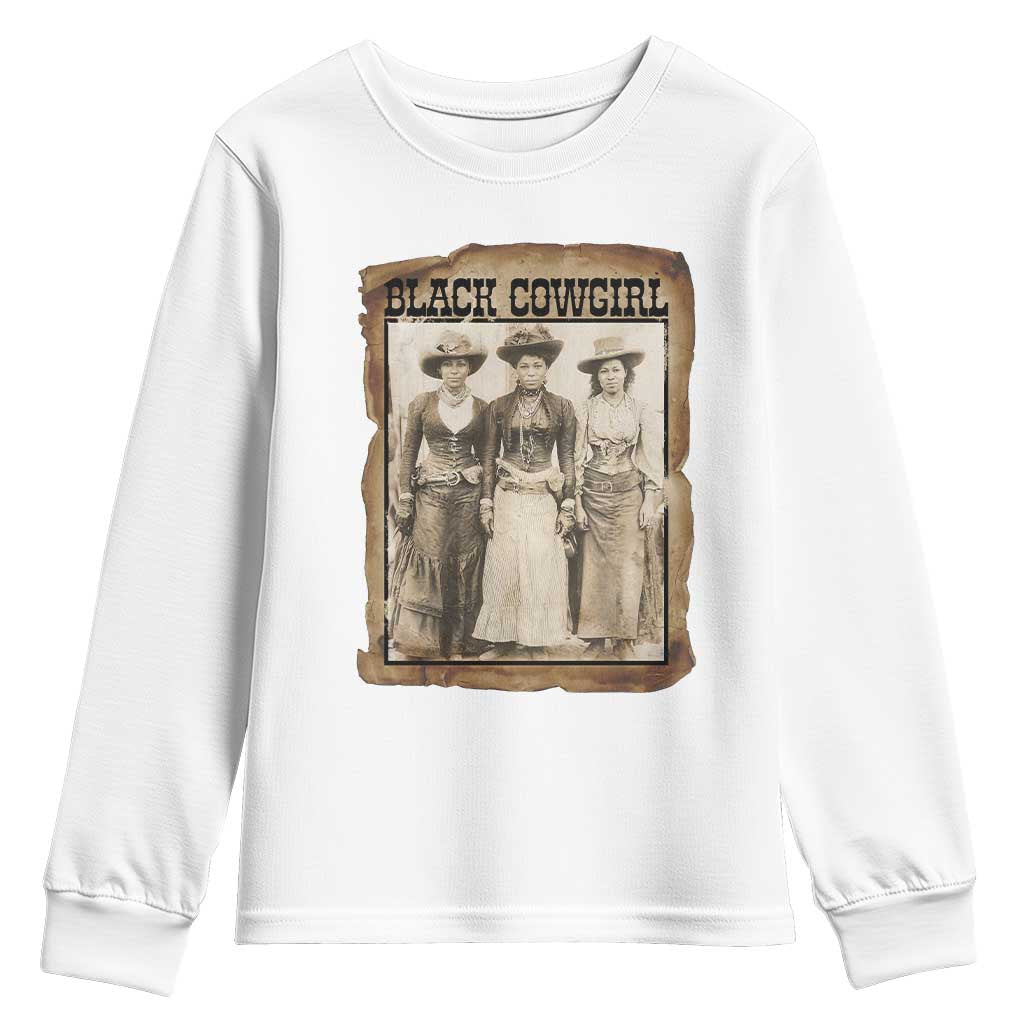 Black Cowgirl Pride Youth Sweatshirt Western Black History Month Gift - African Pride