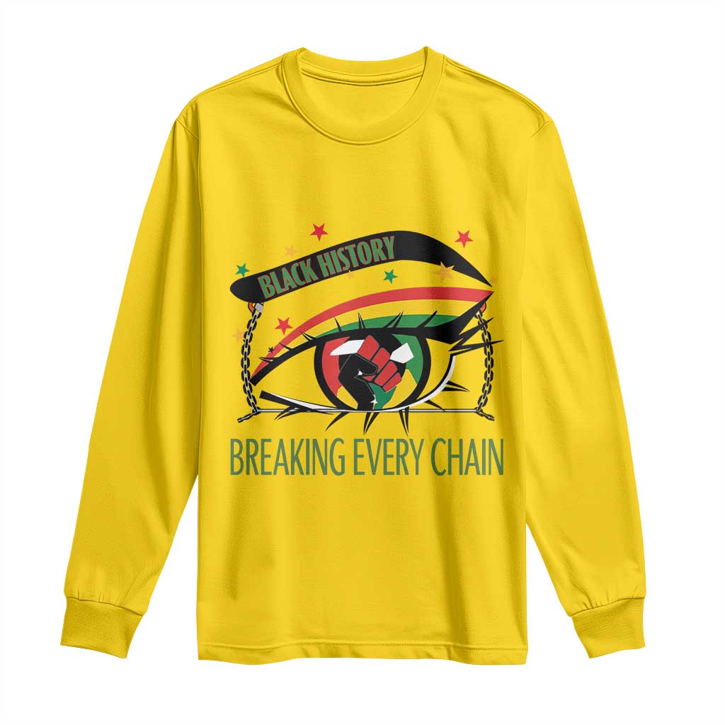 Breaking Every Chain Long Sleeve Shirt Black History Month Freedom Gift - African Pride
