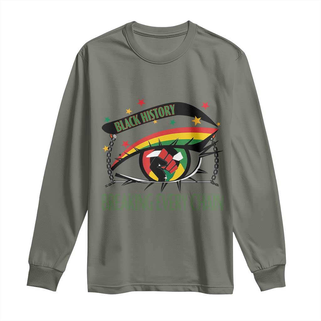 Breaking Every Chain Long Sleeve Shirt Black History Month Freedom Gift - African Pride