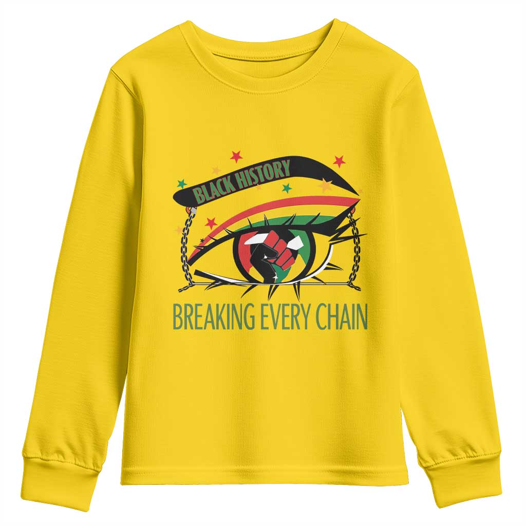Breaking Every Chain Youth Sweatshirt Black History Month Freedom Gift - African Pride