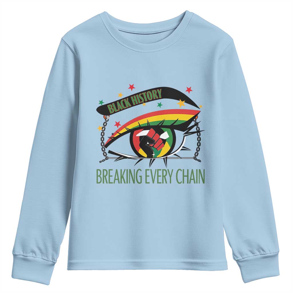 Breaking Every Chain Youth Sweatshirt Black History Month Freedom Gift - African Pride