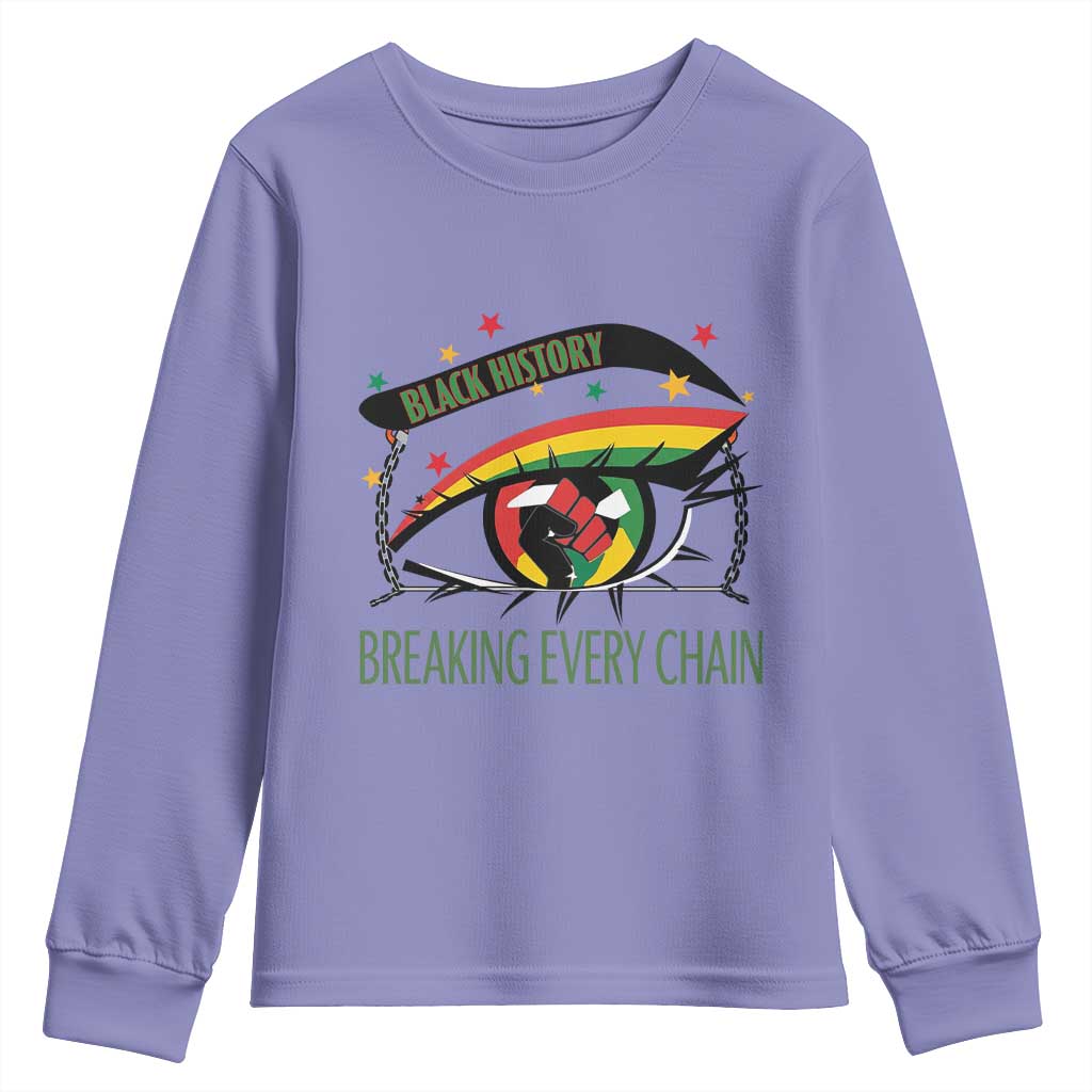Breaking Every Chain Youth Sweatshirt Black History Month Freedom Gift - African Pride