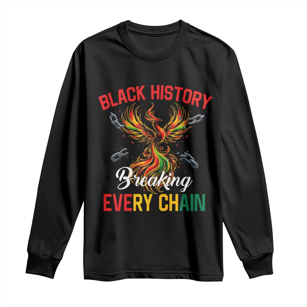 Phoenix Rising Breaking Every Chain Long Sleeve Shirt Black History Month Freedom Gift - African Pride