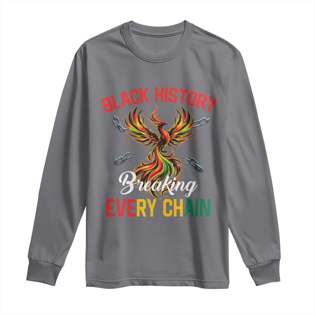 Phoenix Rising Breaking Every Chain Long Sleeve Shirt Black History Month Freedom Gift - African Pride