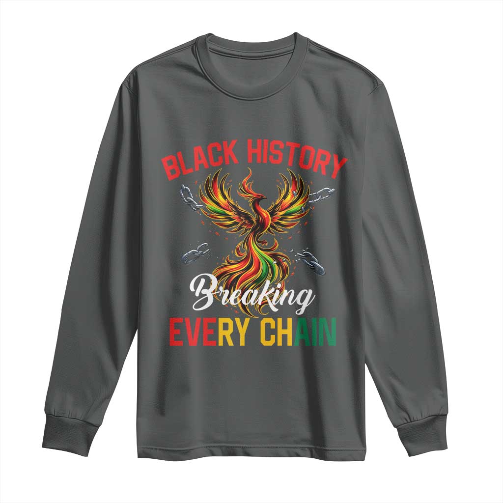 Phoenix Rising Breaking Every Chain Long Sleeve Shirt Black History Month Freedom Gift - African Pride