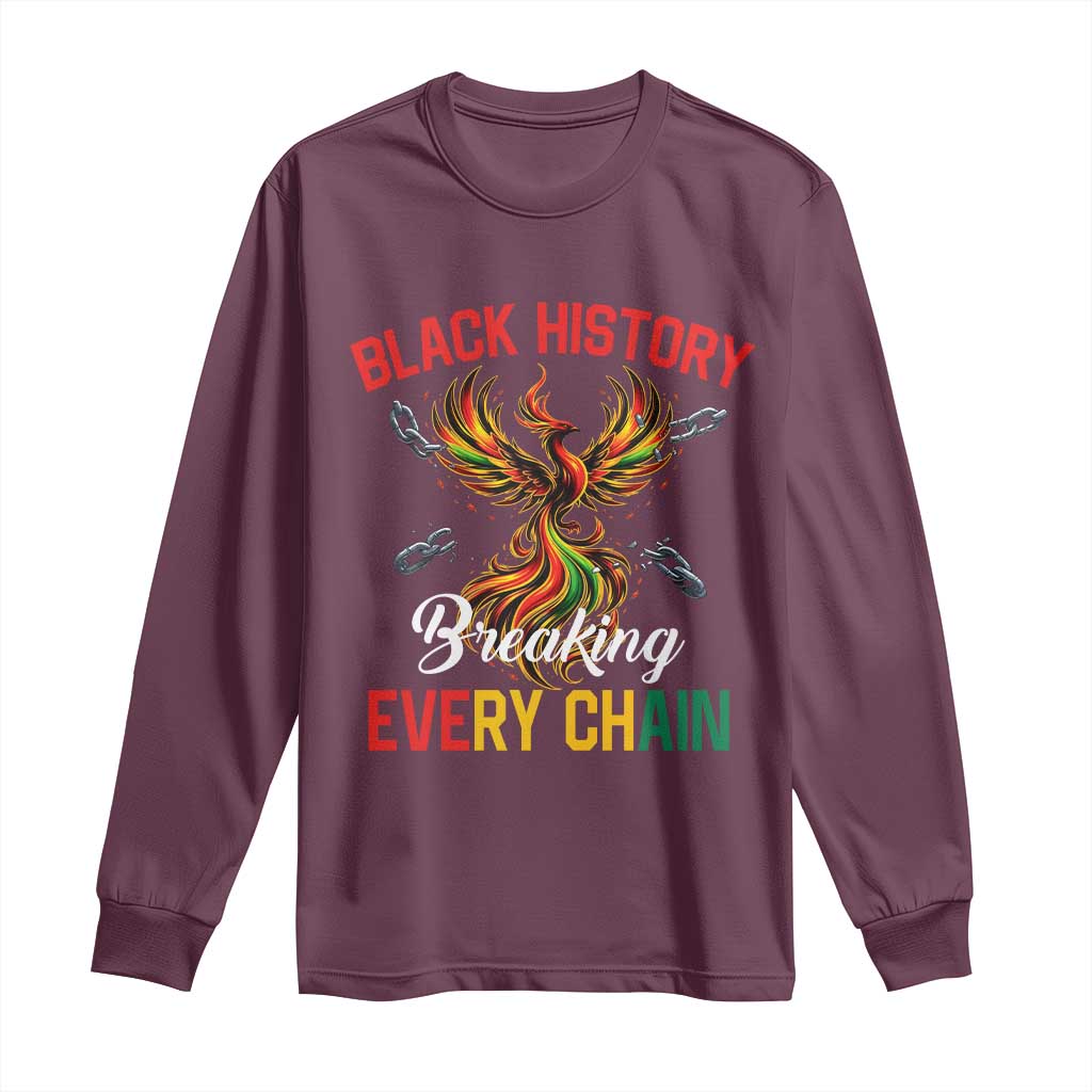 Phoenix Rising Breaking Every Chain Long Sleeve Shirt Black History Month Freedom Gift - African Pride