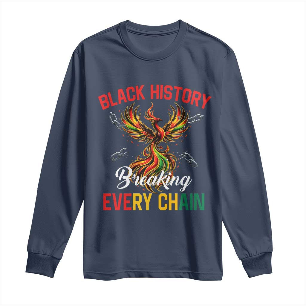 Phoenix Rising Breaking Every Chain Long Sleeve Shirt Black History Month Freedom Gift - African Pride