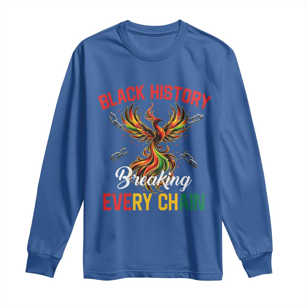 Phoenix Rising Breaking Every Chain Long Sleeve Shirt Black History Month Freedom Gift - African Pride