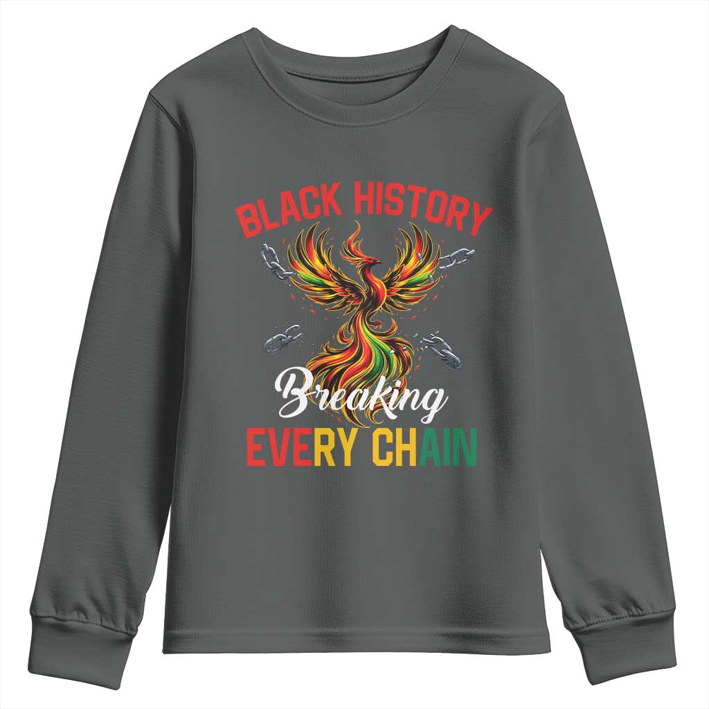 Phoenix Rising Breaking Every Chain Youth Sweatshirt Black History Month Freedom Gift - African Pride