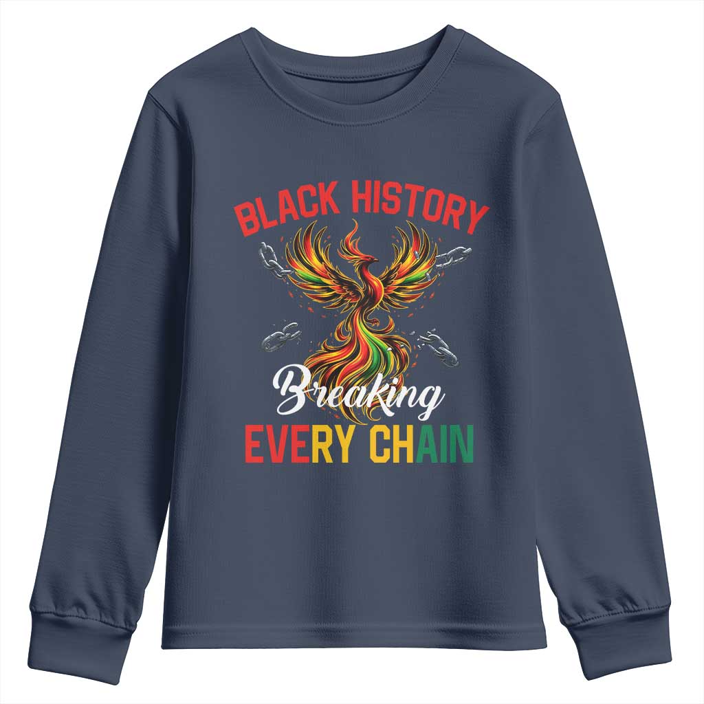 Phoenix Rising Breaking Every Chain Youth Sweatshirt Black History Month Freedom Gift - African Pride