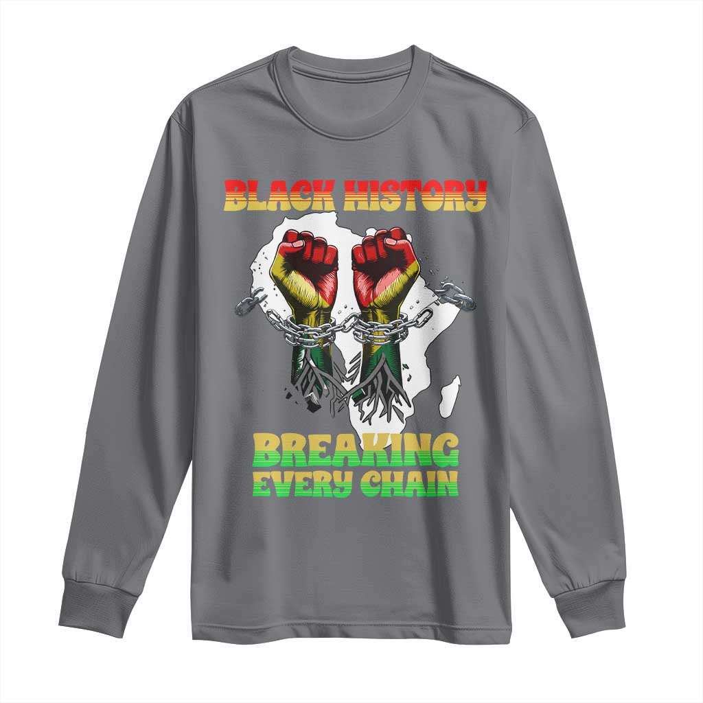 African American Civil Rights Gift Long Sleeve Shirt Breaking Every Chain - African Pride