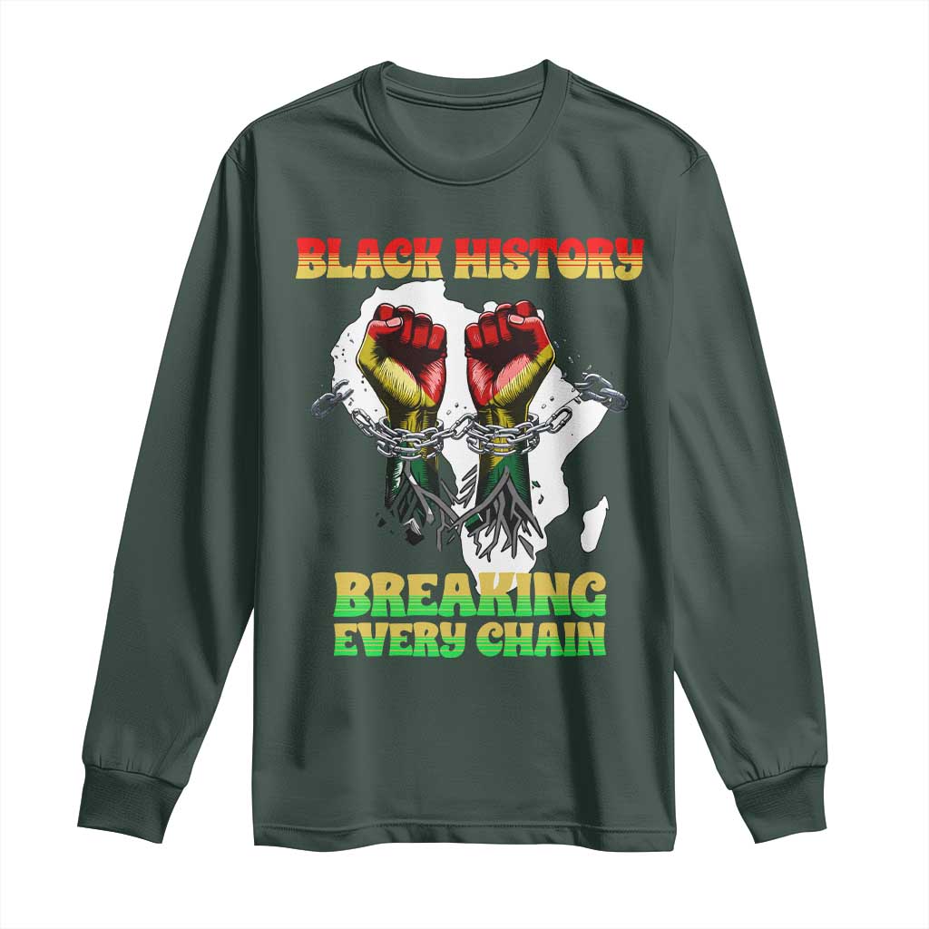 African American Civil Rights Gift Long Sleeve Shirt Breaking Every Chain - African Pride