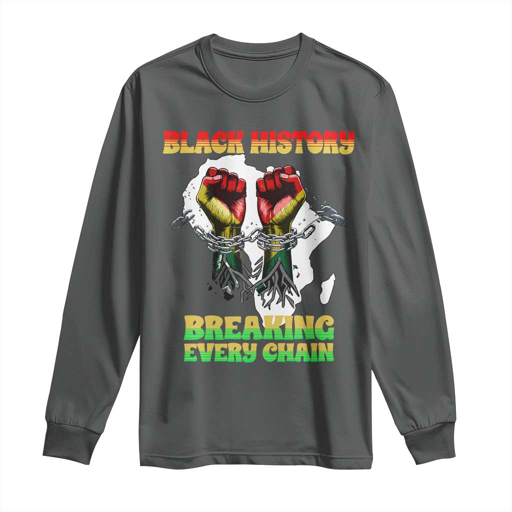 African American Civil Rights Gift Long Sleeve Shirt Breaking Every Chain - African Pride