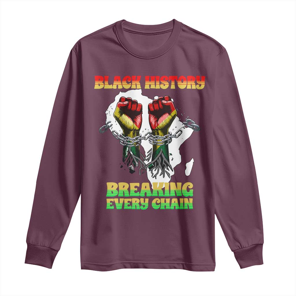 African American Civil Rights Gift Long Sleeve Shirt Breaking Every Chain - African Pride
