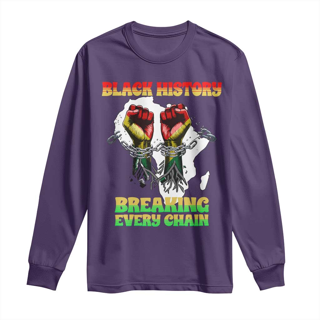 African American Civil Rights Gift Long Sleeve Shirt Breaking Every Chain - African Pride