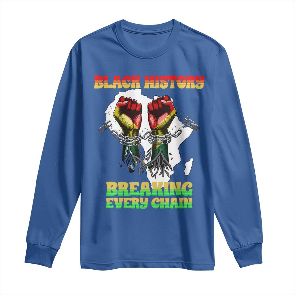 African American Civil Rights Gift Long Sleeve Shirt Breaking Every Chain - African Pride