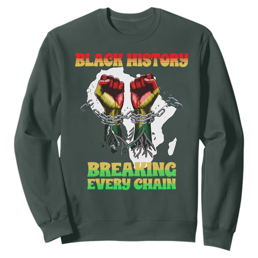 African American Civil Rights Gift Sweatshirt Breaking Every Chain - African Pride