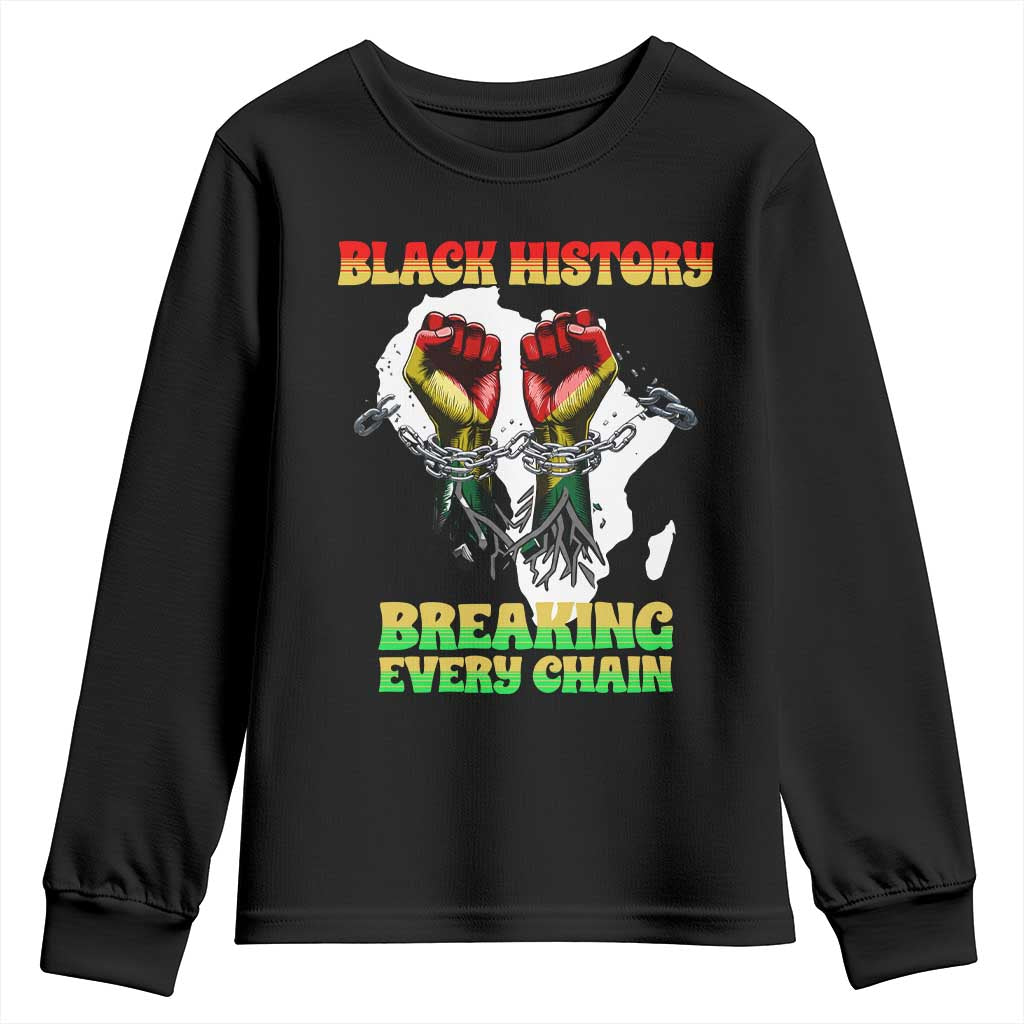 African American Civil Rights Gift Youth Sweatshirt Breaking Every Chain - African Pride