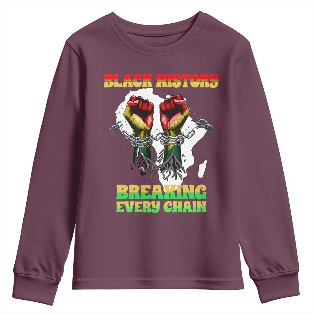 African American Civil Rights Gift Youth Sweatshirt Breaking Every Chain - African Pride