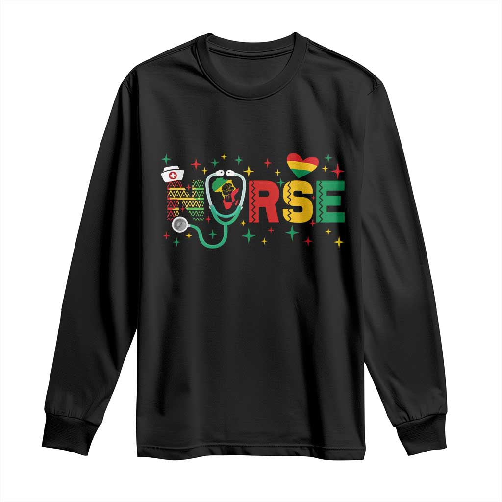 Proud Black Nurse Long Sleeve Shirt Black History Month Gift - African Pride