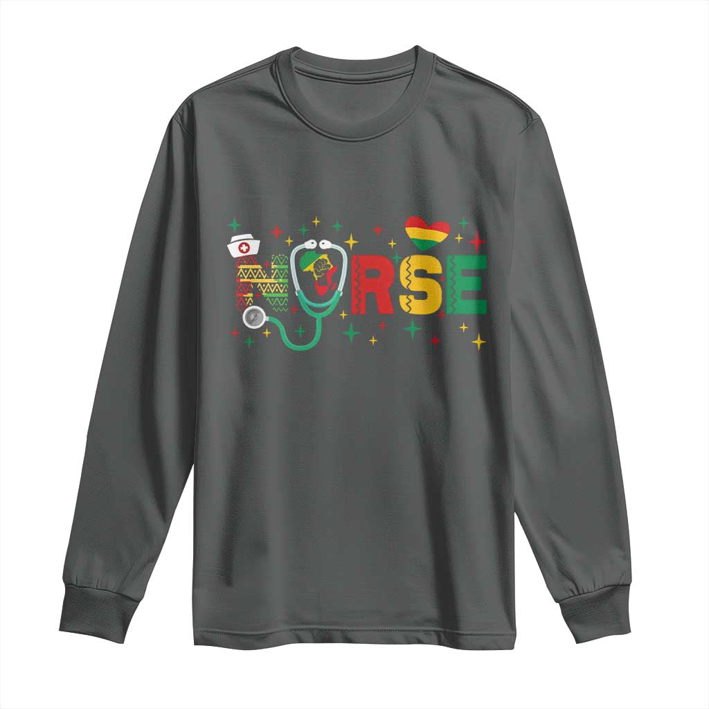 Proud Black Nurse Long Sleeve Shirt Black History Month Gift - African Pride