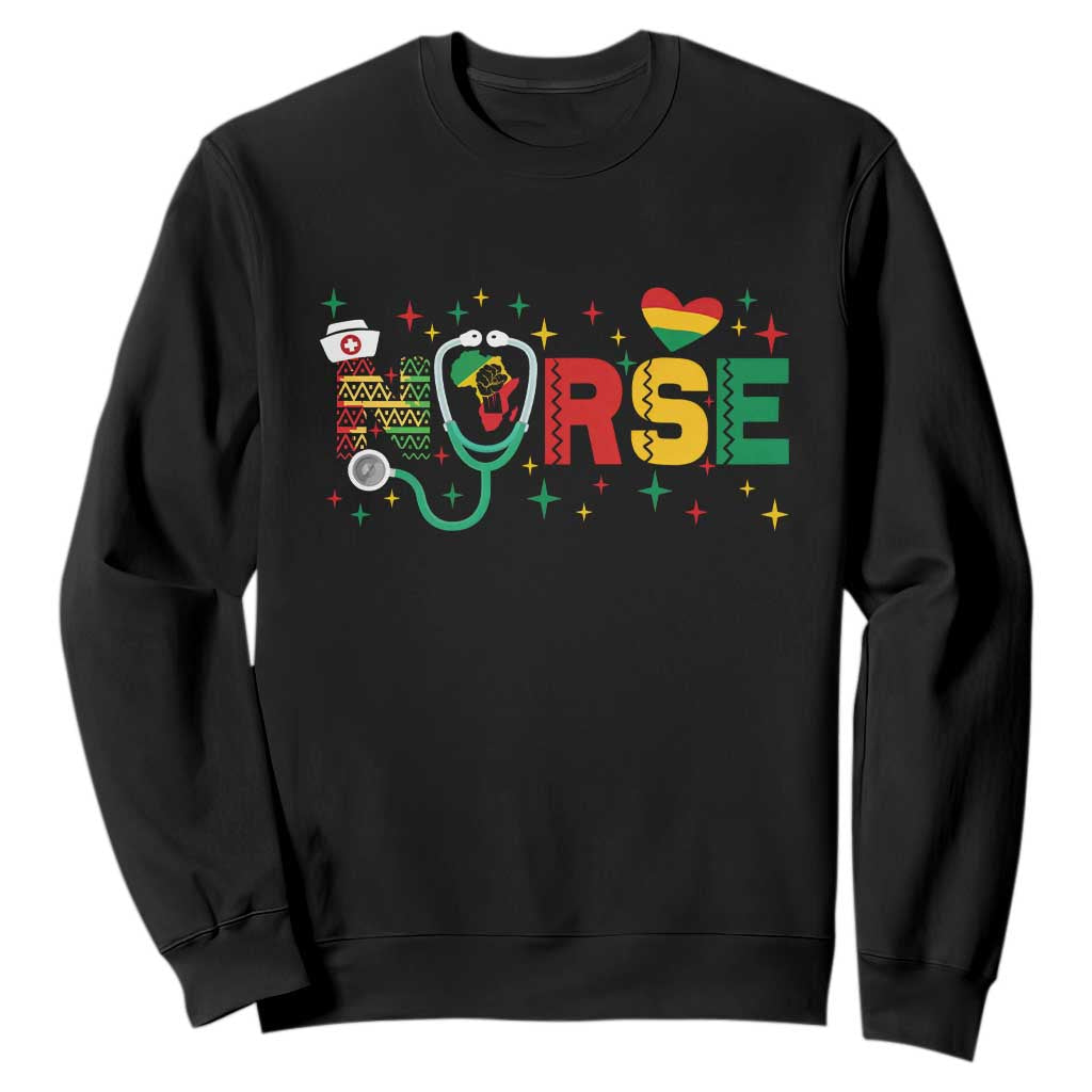 Proud Black Nurse Sweatshirt Black History Month Gift - African Pride
