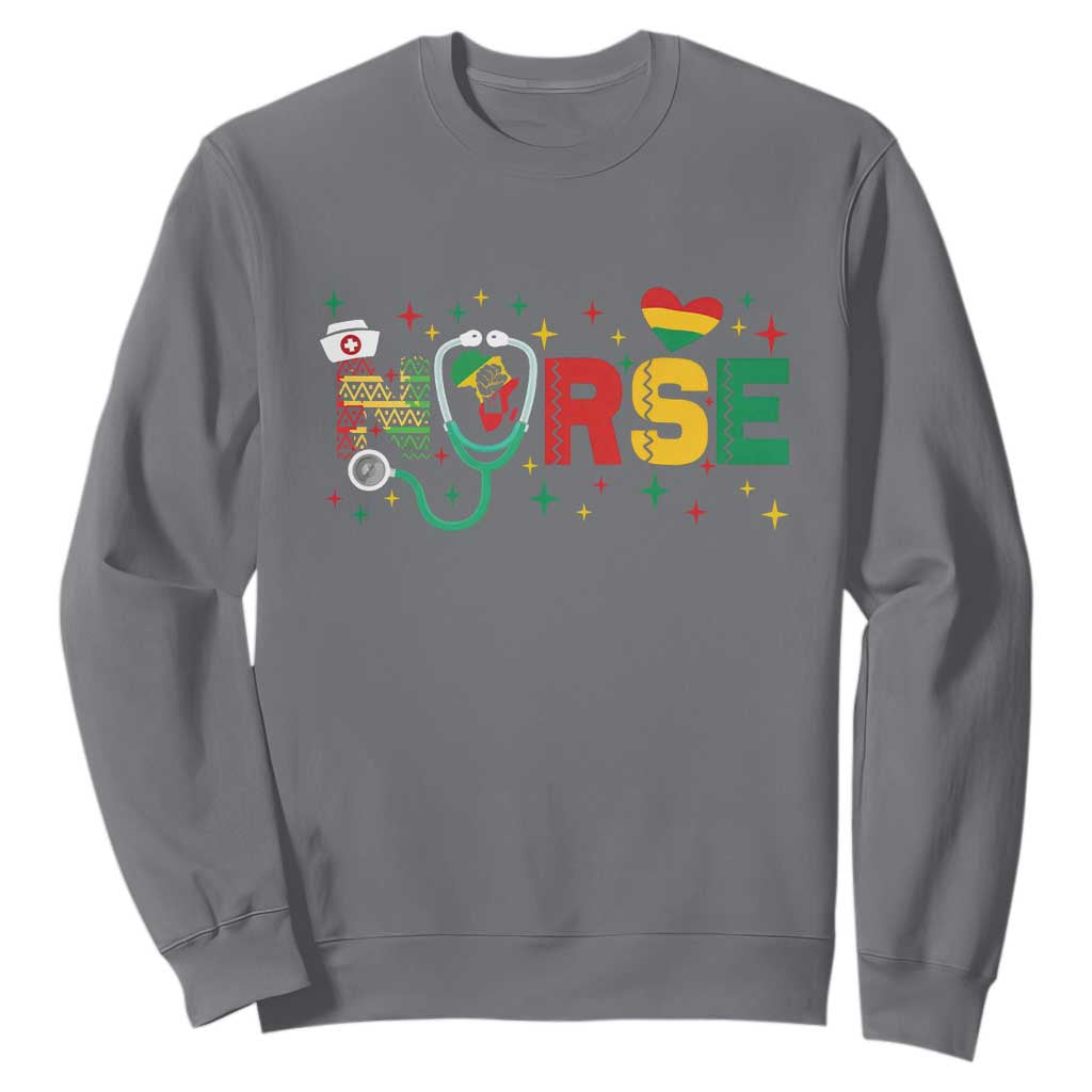 Proud Black Nurse Sweatshirt Black History Month Gift - African Pride