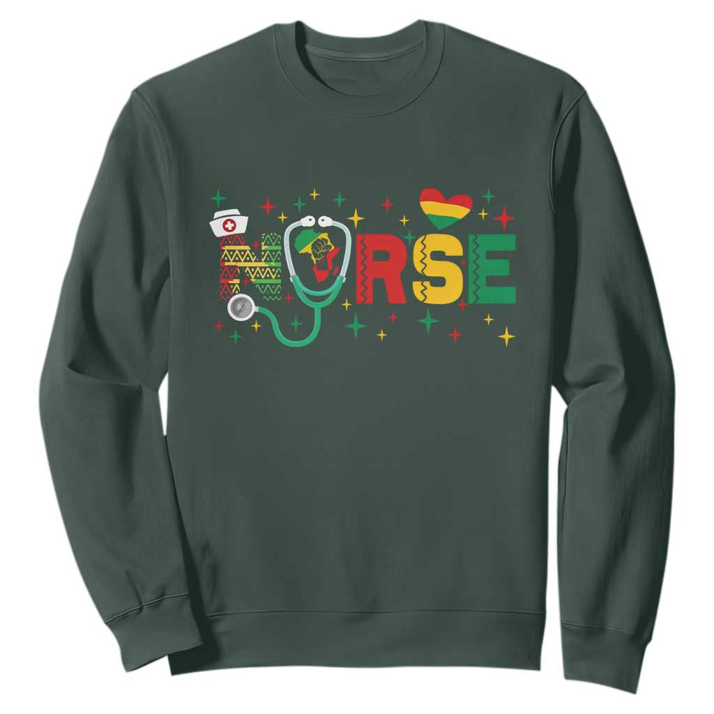 Proud Black Nurse Sweatshirt Black History Month Gift - African Pride