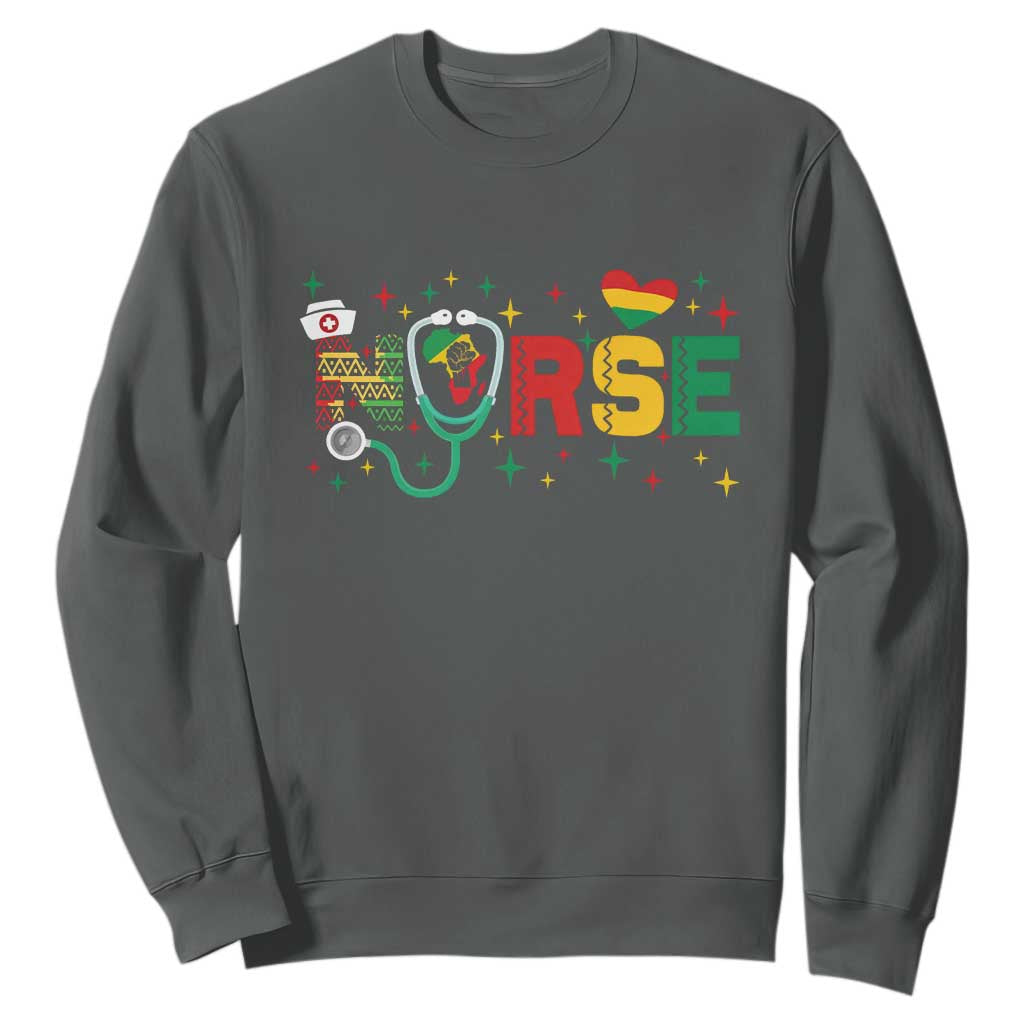 Proud Black Nurse Sweatshirt Black History Month Gift - African Pride