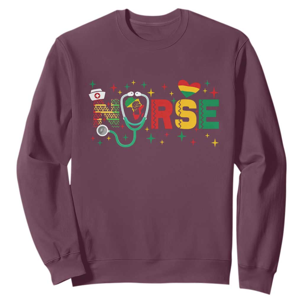 Proud Black Nurse Sweatshirt Black History Month Gift - African Pride