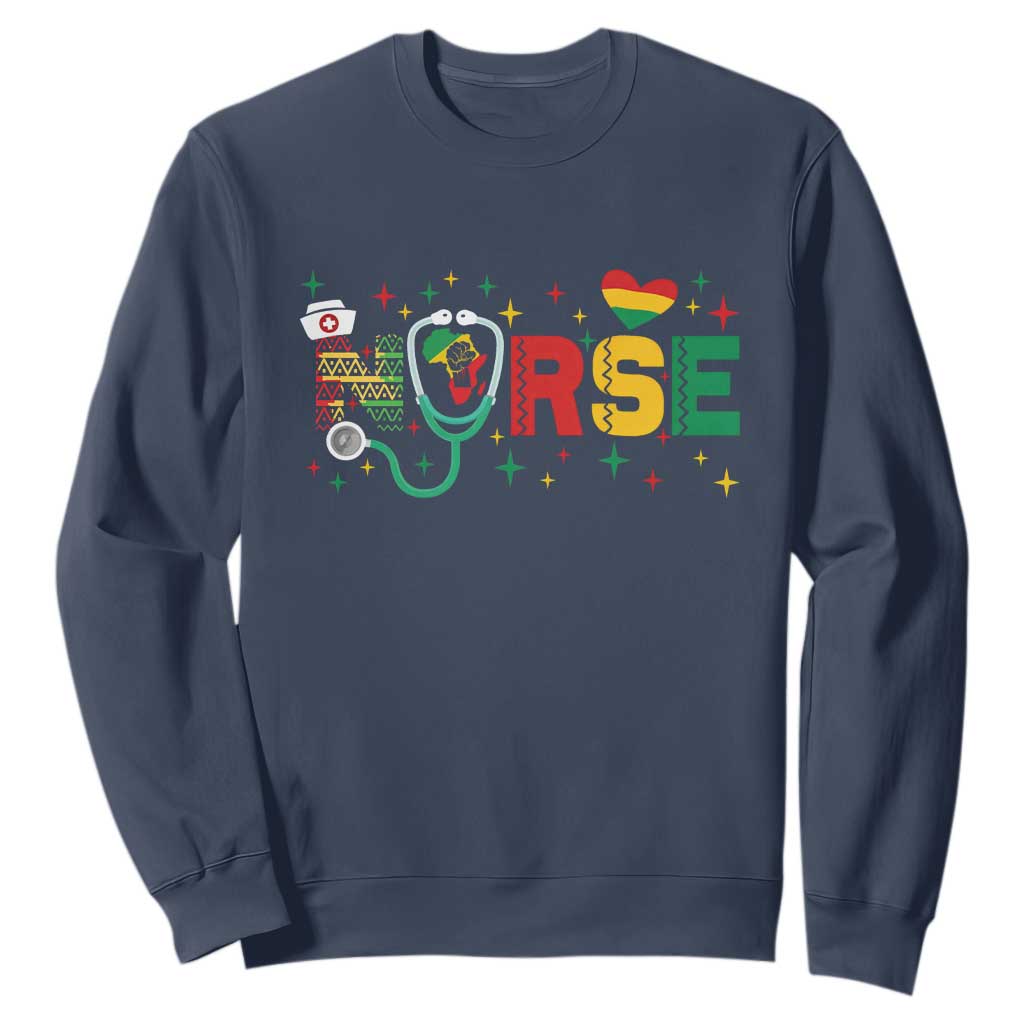 Proud Black Nurse Sweatshirt Black History Month Gift - African Pride