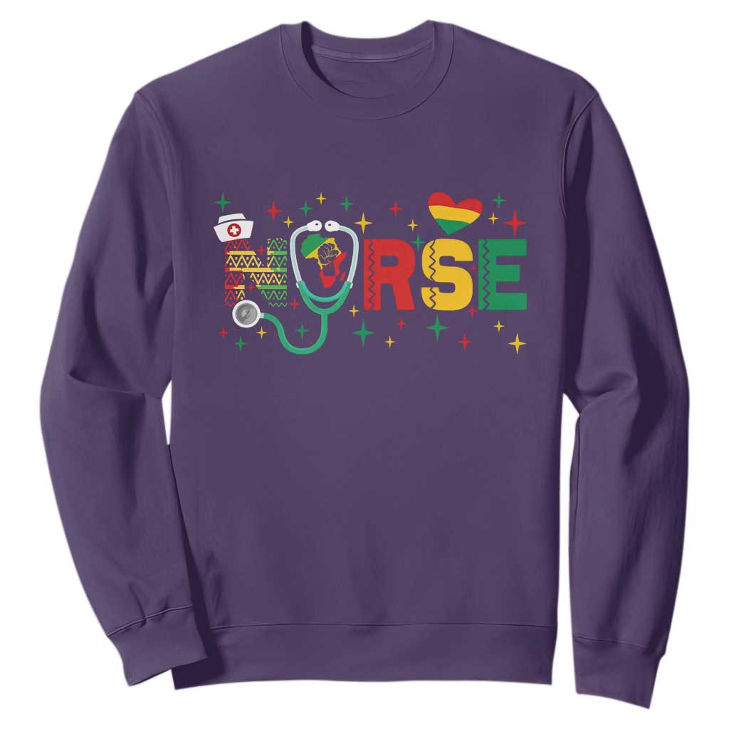 Proud Black Nurse Sweatshirt Black History Month Gift - African Pride