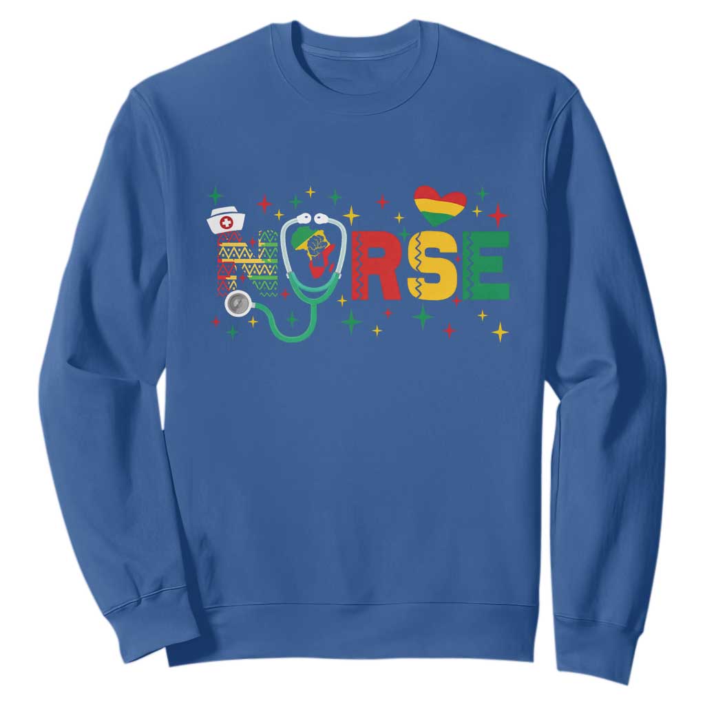 Proud Black Nurse Sweatshirt Black History Month Gift - African Pride
