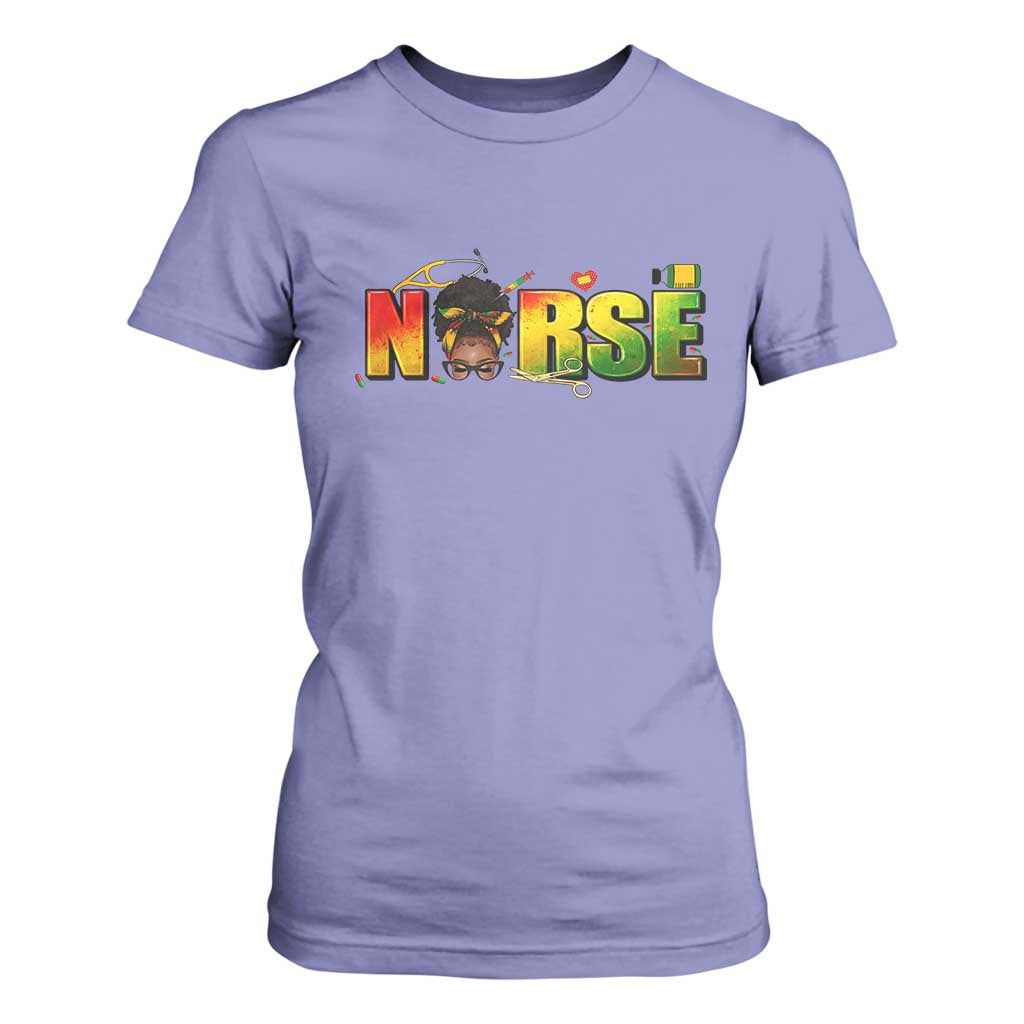 Proud Black Nurse T Shirt For Women Black History Month Healthcare Gift - African Pride