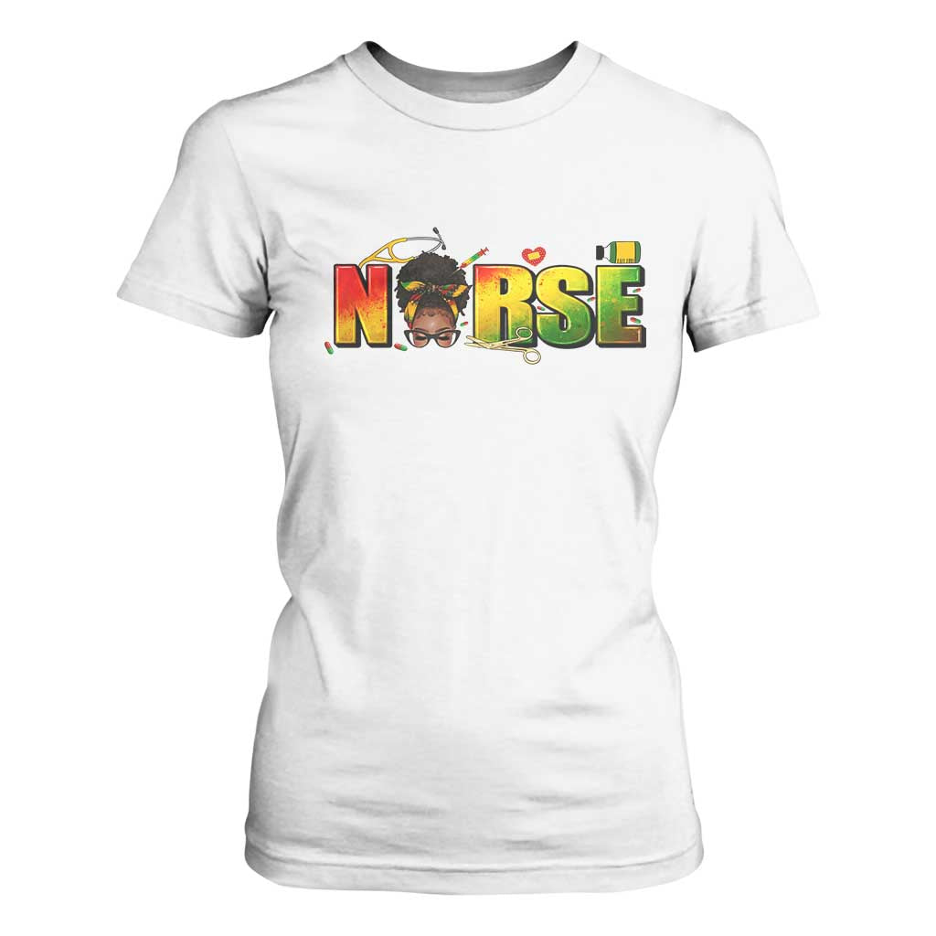 Proud Black Nurse T Shirt For Women Black History Month Healthcare Gift - African Pride