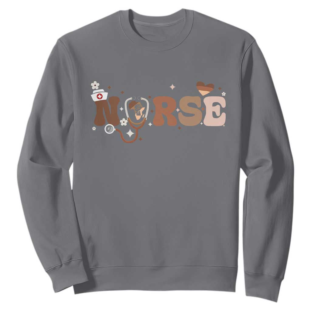 Strong Black Nurse Sweatshirt African American Healthcare Hero Gift - African Pride