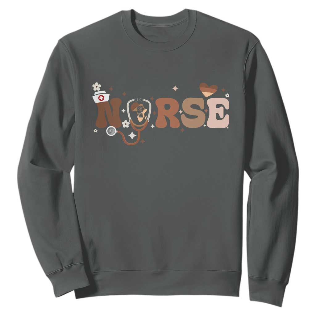 Strong Black Nurse Sweatshirt African American Healthcare Hero Gift - African Pride
