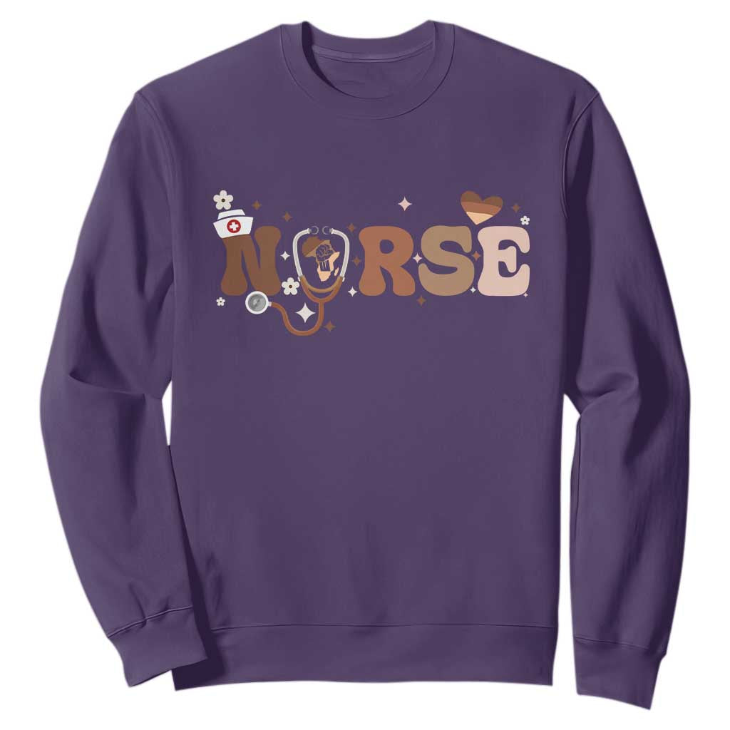 Strong Black Nurse Sweatshirt African American Healthcare Hero Gift - African Pride