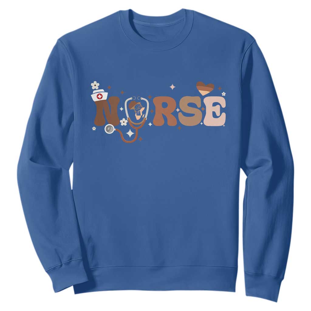 Strong Black Nurse Sweatshirt African American Healthcare Hero Gift - African Pride